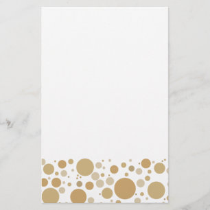 Fun Gold Champagne Bubbles Pattern Stationery