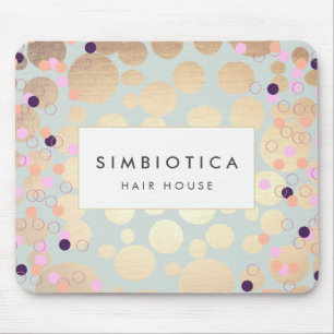 Fun Gold Confetti Pattern Mouse Pad