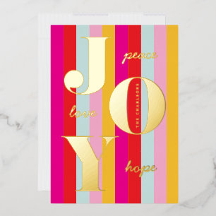 Fun Gold Foil Holiday Christmas Greeting Card