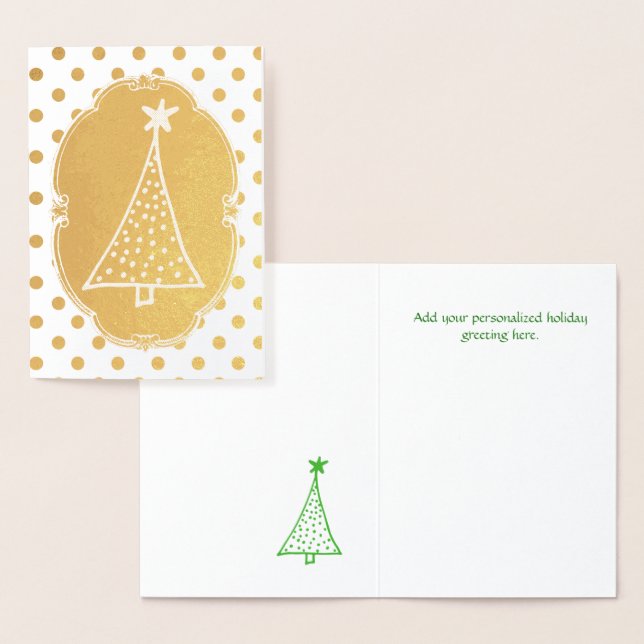 Fun Gold Foil Polka Dot Christmas Card (Display)