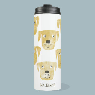 Fun Golden Labrador Retriever Dog Art Personalised Thermal Tumbler