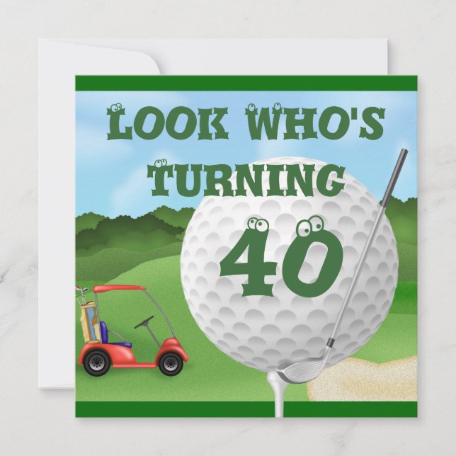 Fun Golf  40th Birthday Invitations (Front)