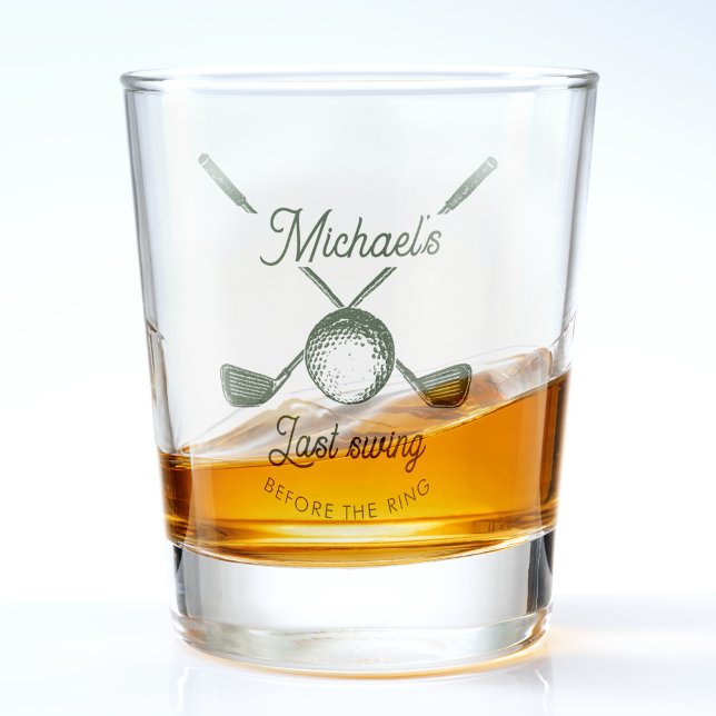 Fun Golf Bachelor Party Last Swing Before the Ring Shot Glass (Creator Uploaded)