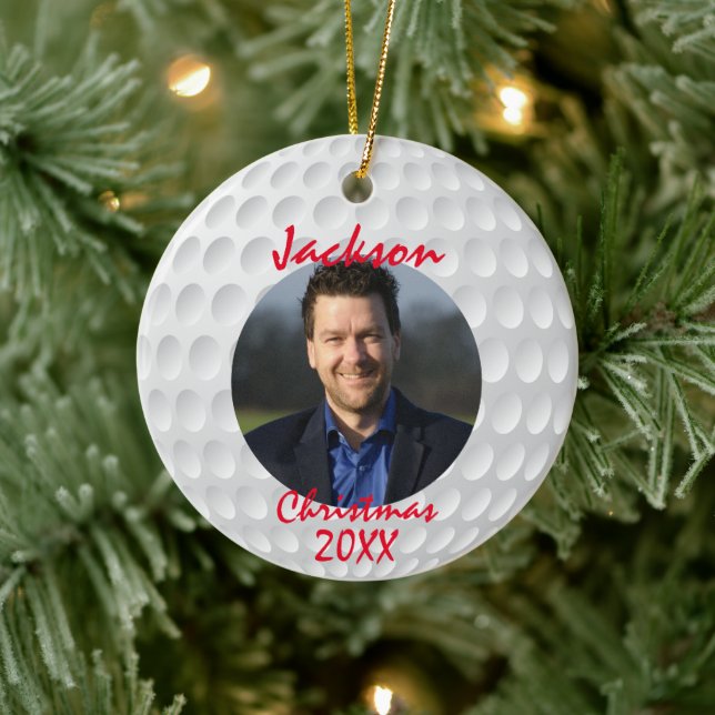 Fun Golf Ball Christmas Ceramic Tree Decoration (Tree)