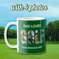 Fun Golf Custom 4 Photos Message Name