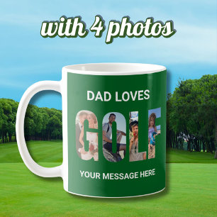 Fun Golf Custom 4 Photos Message Name Coffee Mug