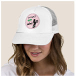 Fun Golf Gal Swing Got Drive Name Trucker Hat<br><div class="desc">This Golf Gal certainly deserves a hat that tells the story -- she loves to play the game and her "driving" speaks for itself. Fun and unique. For yourself or makes a wonderful gift. Any design questions, just send a text or an email to charmdesignstudio@rcn.com and we'll be delighted to...</div>