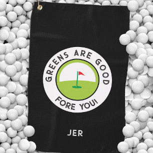 Fun Golf Greens Fore Golfer Funny Humour Custom Towel