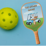 Fun Golf Guy Also Plays  Pickleball Paddle<br><div class="desc">Fun pickleball paddle for someone who is also an enthusiastic golfer. lFor yourself or makes a special gift. Any design questions,  just send an email to charmdesignstudio@rcn.com and we'll be delighted to assist.</div>