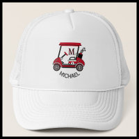 Fun Golf Guy Cart Custom Monogram Name