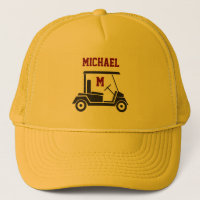 Fun Golf Guy Cart Monogram Name