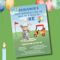 Fun Golf Hole in One Boy 1st Birthday Par-Tee  