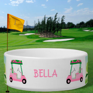 Fun Golf Theme Personalised Name Pet Bowl