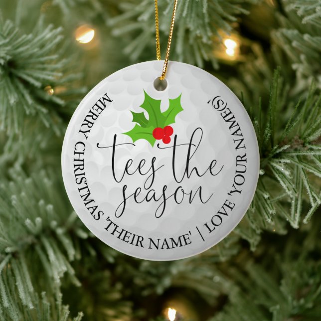 Fun Golfer Christmas Golf Gift Tees The Season  Ceramic Tree Decoration (Tree)
