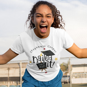 Fun Grad 2025 Nailed It Graduation T-Shirt