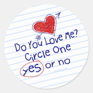 Fun Grade School Love Note Sticker Round