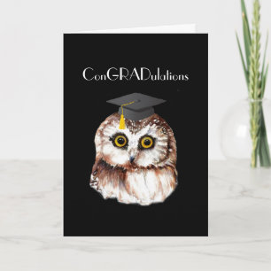 Fun Graduation Congratulations Cute Wise Owl Humor Card