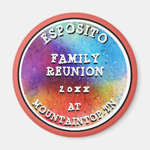 Fun Graffiti Art Family Reunion Souvenirs Round Magnet