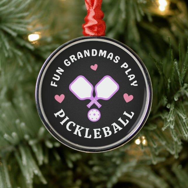 Fun Grandmas Play Pickleball Metal Tree Decoration (Tree)