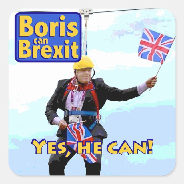 Fun graphic Boris Johnson Brexit from Europe image Square Sticker (Front)
