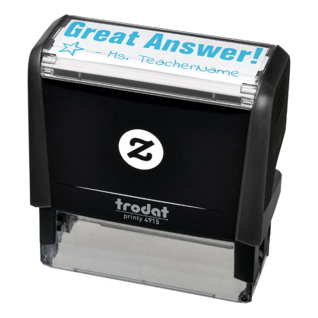 Fun "Great Answer!" + Tutor Name Rubber Stamp (Product)