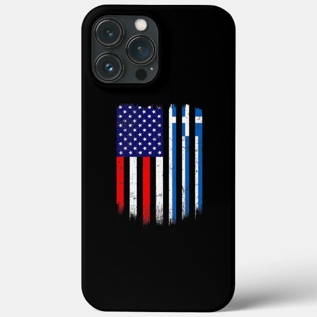Fun Greece Flag American Flag Men Women Kid Case-Mate iPhone Case (Back)