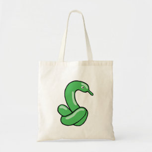Fun green balloon animal swan design tote bag