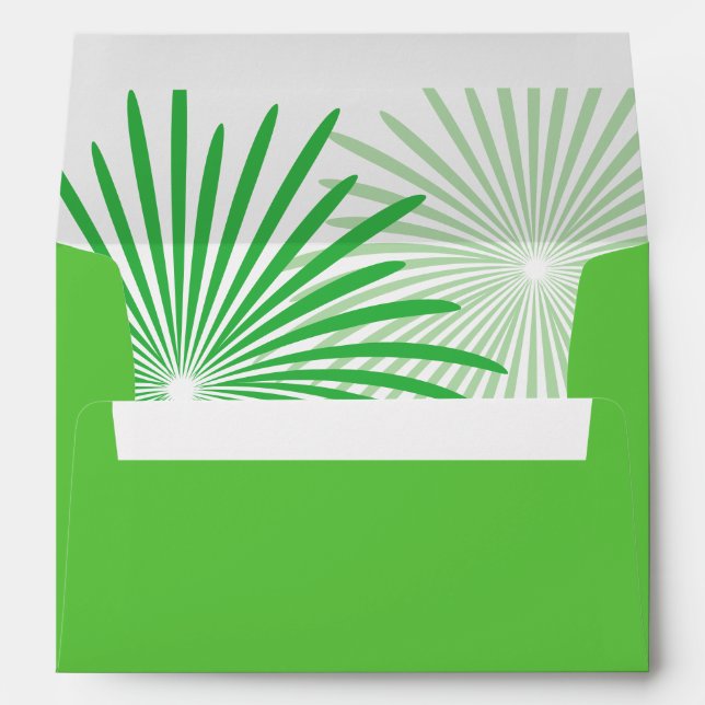 Fun green Birthday party fireworks custom Envelope (Back (Bottom))