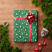 Fun Green Christmas Leopard Print 