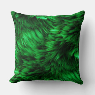 Fun Green faux monster fur texture Cushion