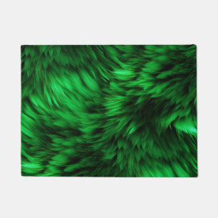 Fun Green faux monster fur texture Doormat