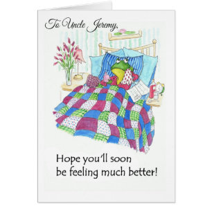 Fun Green Frog Get Well Soon to Personalise