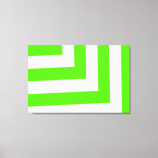 Fun Green Stripes Pattern Canvas Print