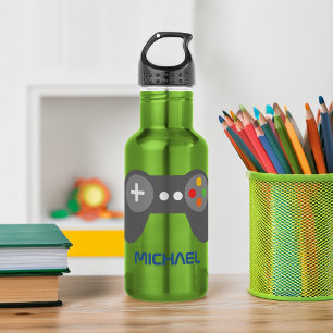 Fun Green Video Game Controller Personalised 532 Ml Water Bottle