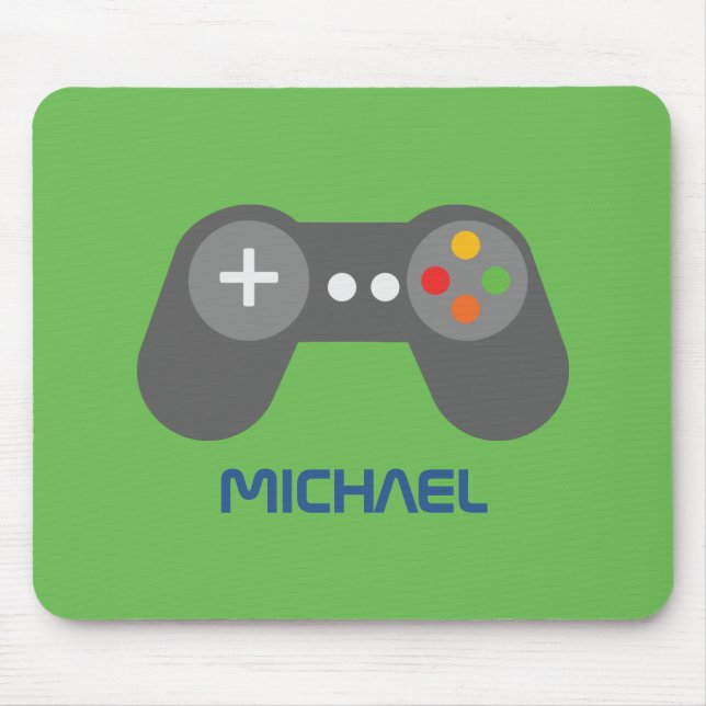 Fun Green Video Gamer Mouse Pad (Front)