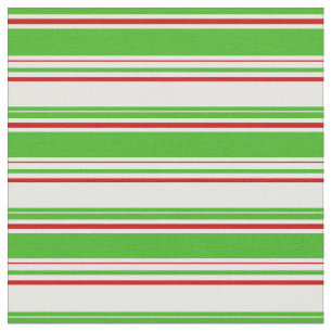 Fun Green, White, Red Christmas Style Pattern Fabric
