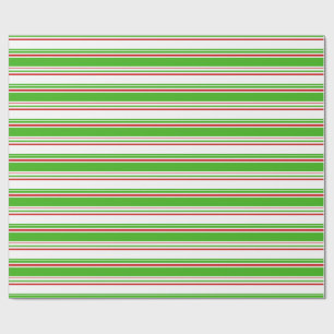 Fun Green, White, Red Christmas Style Pattern Wrapping Paper