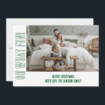 Fun Green White Typography Christmas Photo  Holiday Card<br><div class="desc">Fun Green White Typography Christmas Photo Holiday Card
This trendy and simple design is perfect for your Christmas wishes. This design features your favourite photo and custom typography.</div>