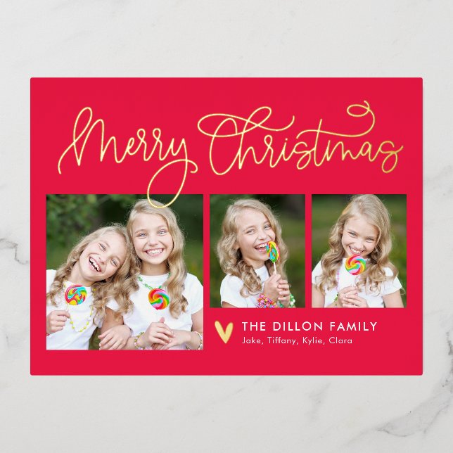 Fun Greeting Editable Colour Christmas Postcard (Front)