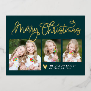 Fun Greeting Editable Colour Christmas Postcard