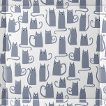 Fun Grey Cat Tile<br><div class="desc">Cute little watercolor grey cats. Original art by Nic Squirrell. Perfect for animal lovers.</div>