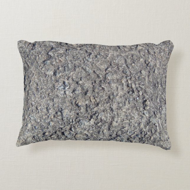 Fun grey faux rough concrete decorative cushion (Back)