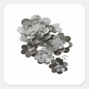 Fun Grey FLORAL Sticker Design