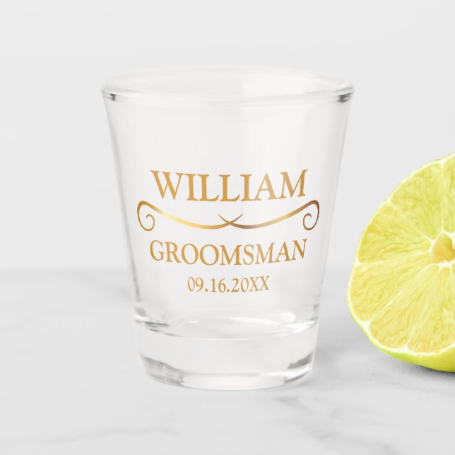 Fun Groomsman Shot Glass (Front)