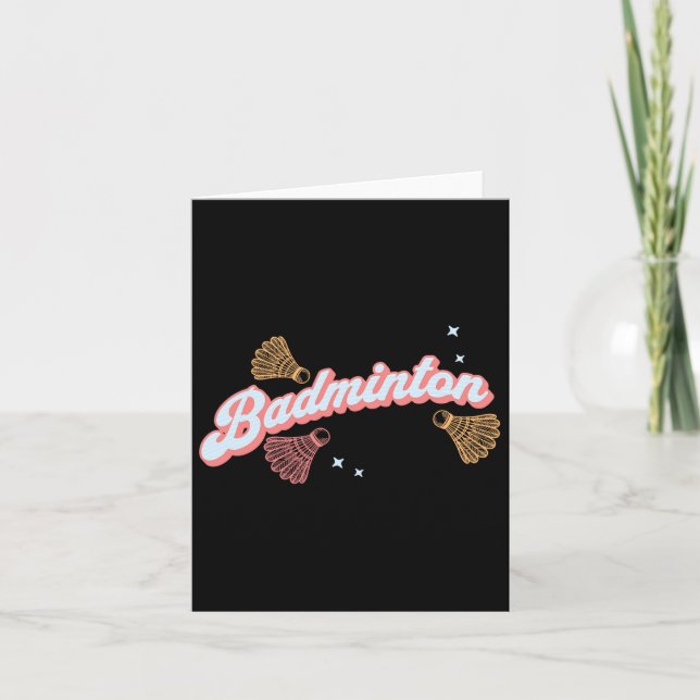 Fun Groovy Badminton And Shuttles  Card (Front)