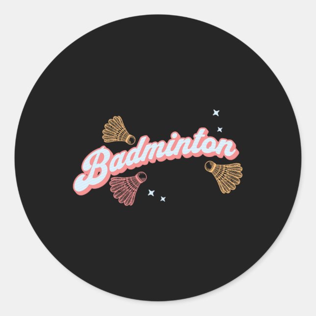 Fun Groovy Badminton And Shuttles  Classic Round Sticker (Front)