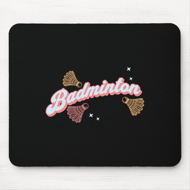 Fun Groovy Badminton And Shuttles  Mouse Pad (Front)