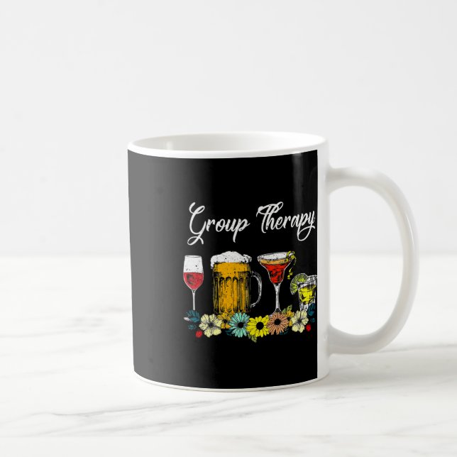 Fun Group Therapy Floral Drink Gles Mental Health  Coffee Mug (Right)