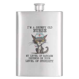 Fun Grumpy Old Nurse Hip Flask