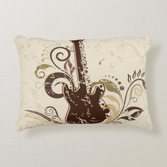 Fun Guitar Reversible Decorative Pillow (Front)